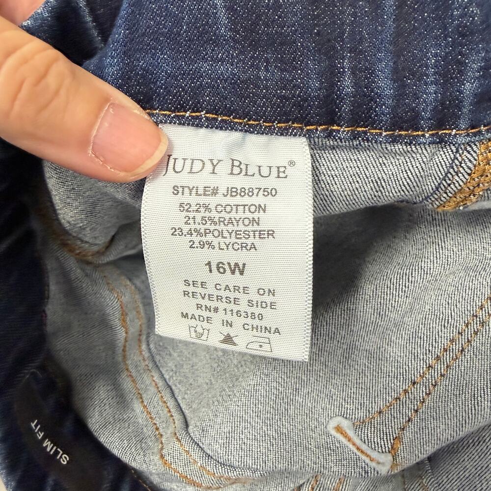 Judy Blue Alexandria High Rise Slim Fit Stretchy Cuffed Jeans Style#JB88750 16W - Picture 6 of 10